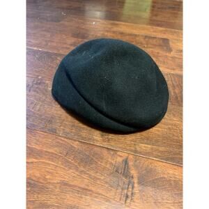 Vintage 1950's Women's Merrimac Black Wool Wrap Hat Sz Medium